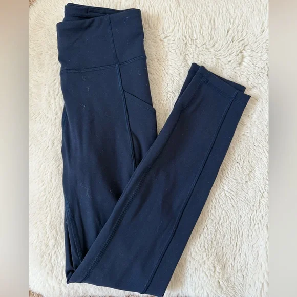 lululemon Wunder Train with pockets Navy Leggings - Picture 3 of 3